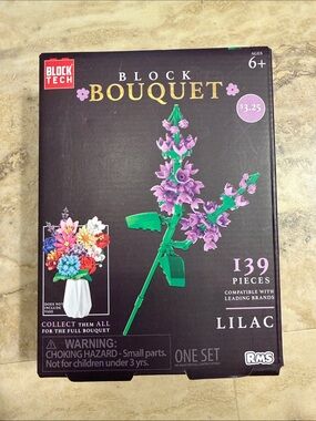 Block Bouquet Lilac Floral Building Set